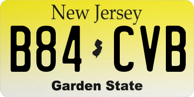 NJ license plate B84CVB