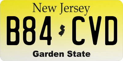 NJ license plate B84CVD