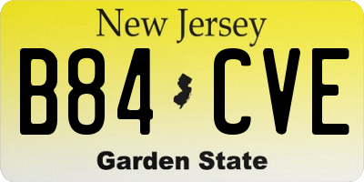 NJ license plate B84CVE