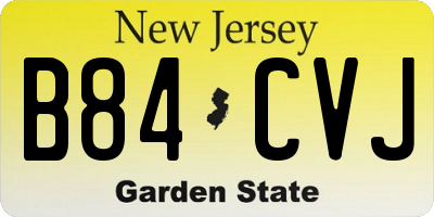 NJ license plate B84CVJ