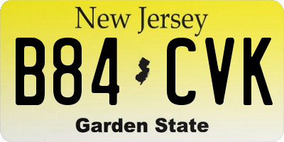 NJ license plate B84CVK