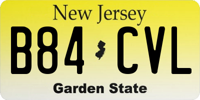 NJ license plate B84CVL