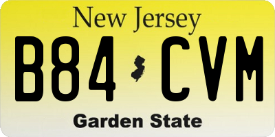 NJ license plate B84CVM