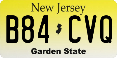 NJ license plate B84CVQ