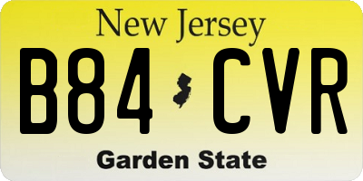 NJ license plate B84CVR