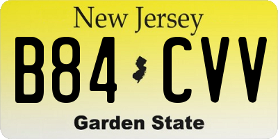 NJ license plate B84CVV