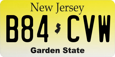 NJ license plate B84CVW
