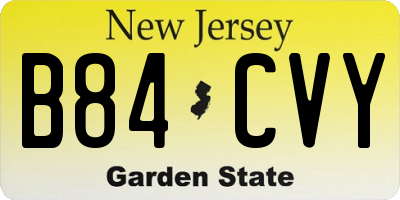 NJ license plate B84CVY
