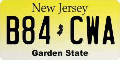 NJ license plate B84CWA
