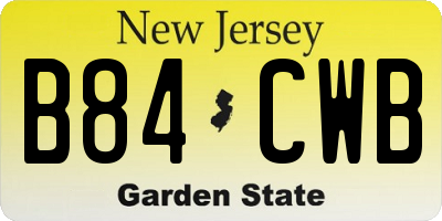 NJ license plate B84CWB