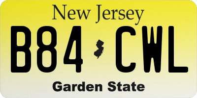 NJ license plate B84CWL