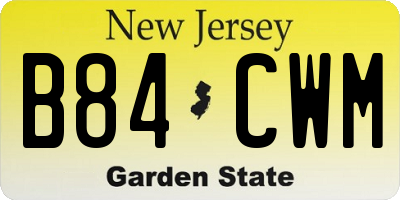 NJ license plate B84CWM