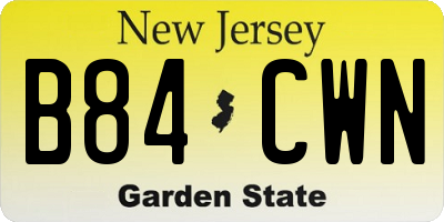 NJ license plate B84CWN