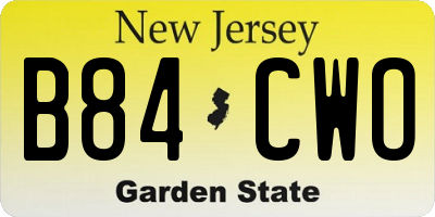 NJ license plate B84CWO