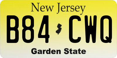 NJ license plate B84CWQ