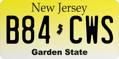 NJ license plate B84CWS