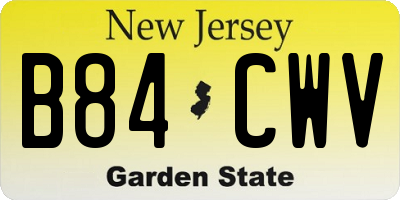 NJ license plate B84CWV
