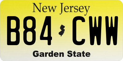 NJ license plate B84CWW