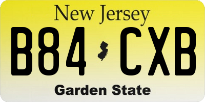 NJ license plate B84CXB