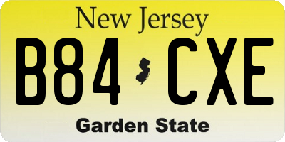 NJ license plate B84CXE