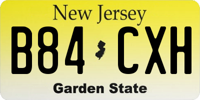 NJ license plate B84CXH