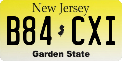 NJ license plate B84CXI