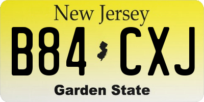 NJ license plate B84CXJ