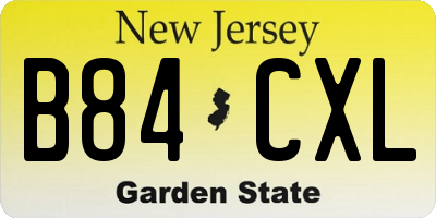 NJ license plate B84CXL