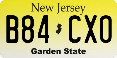 NJ license plate B84CXO
