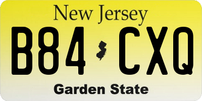 NJ license plate B84CXQ