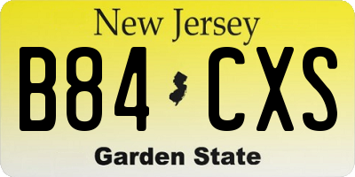 NJ license plate B84CXS