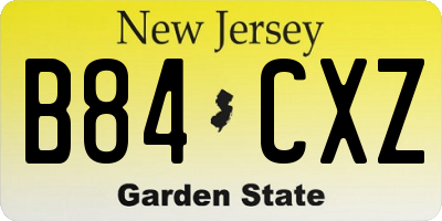 NJ license plate B84CXZ
