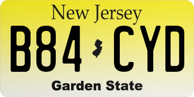 NJ license plate B84CYD