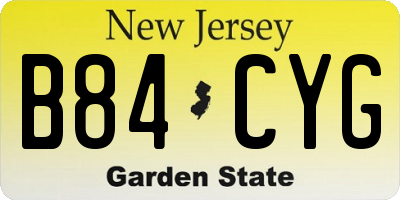 NJ license plate B84CYG