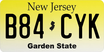 NJ license plate B84CYK
