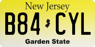 NJ license plate B84CYL