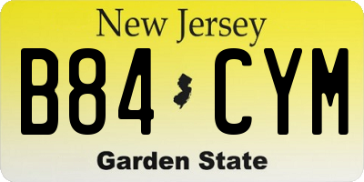 NJ license plate B84CYM