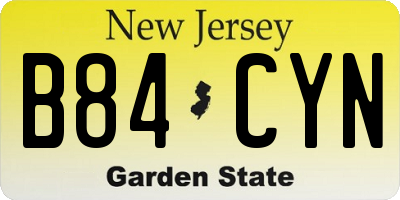 NJ license plate B84CYN