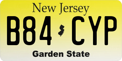 NJ license plate B84CYP