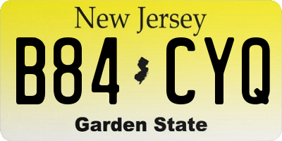 NJ license plate B84CYQ