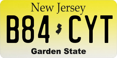 NJ license plate B84CYT