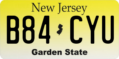 NJ license plate B84CYU