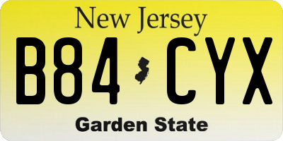 NJ license plate B84CYX