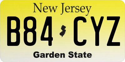 NJ license plate B84CYZ