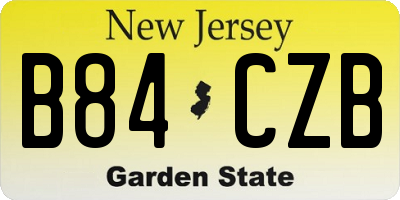 NJ license plate B84CZB