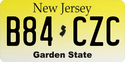 NJ license plate B84CZC