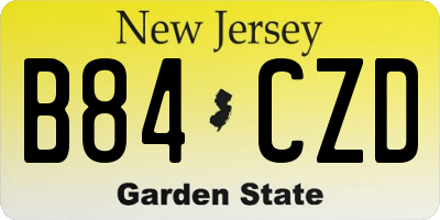 NJ license plate B84CZD