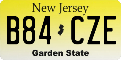 NJ license plate B84CZE