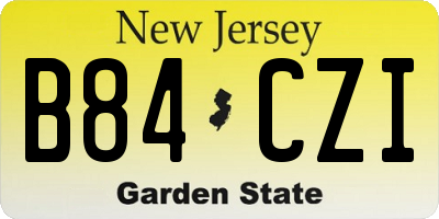 NJ license plate B84CZI