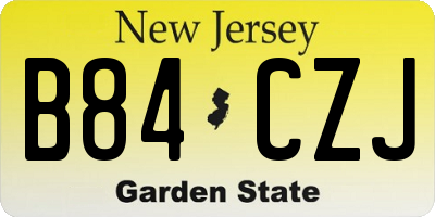 NJ license plate B84CZJ